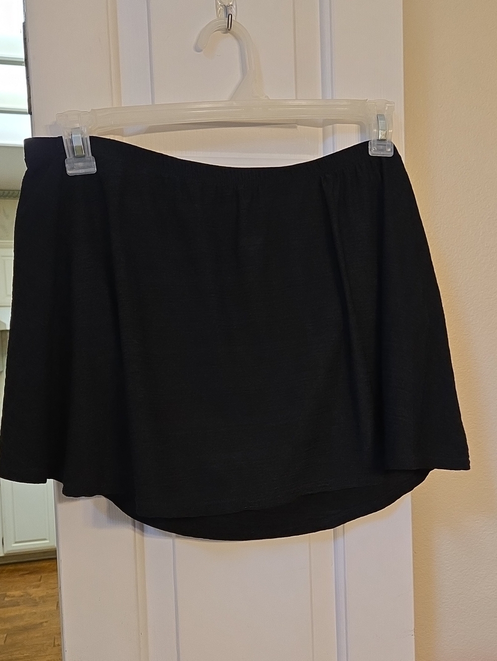 White Stag Black High-Low Flared Swim Skirt
